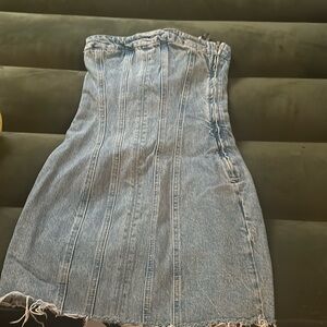 zara corset denim dress